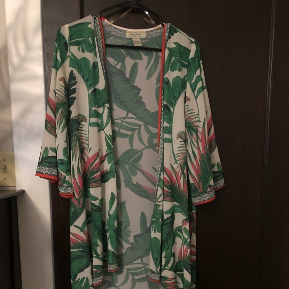 Palm print kimono